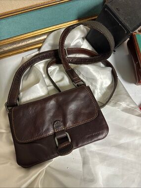 Jack Rogers Dark Brown Leather Messenger Crossbody